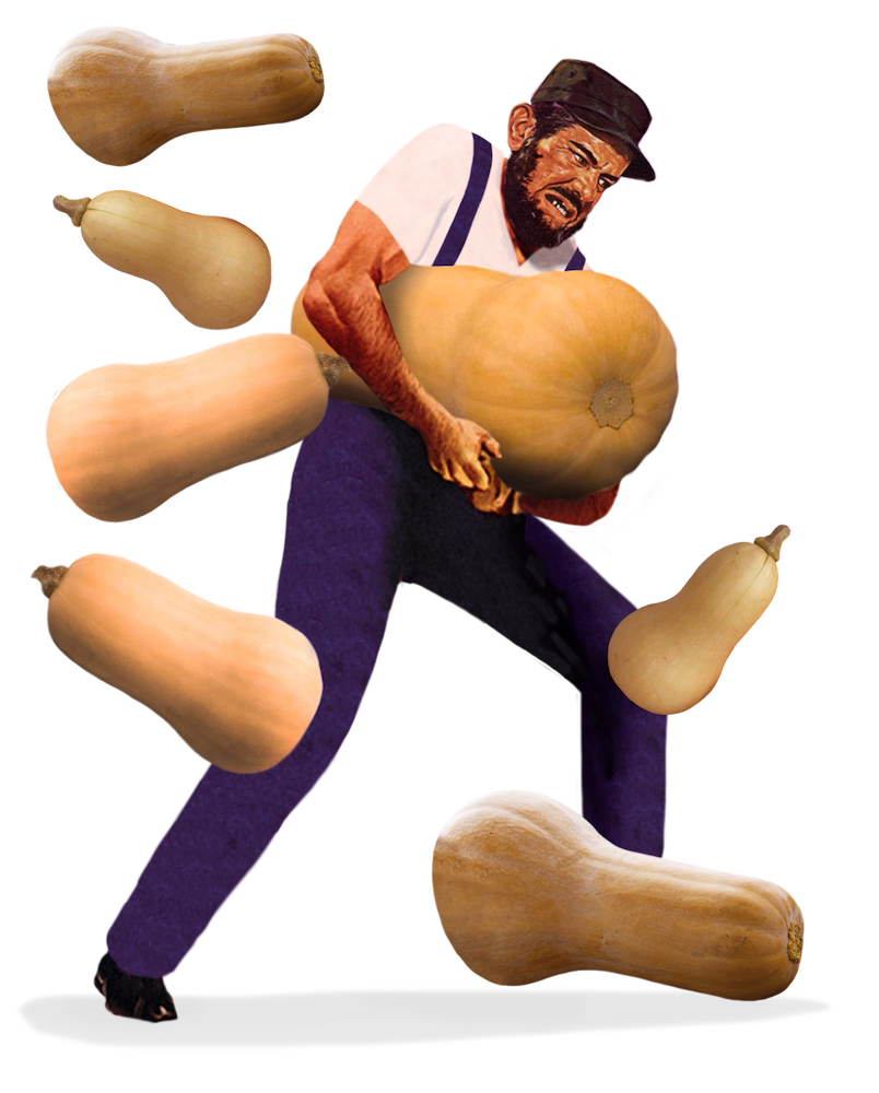 Man met flespompoen